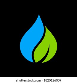 A leaf and water drop for logo design concept. Very suitable in various business purposes, also for icon, symbol and many more.