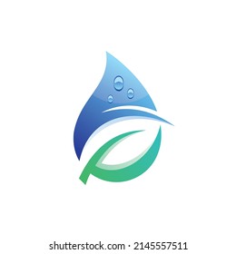 Leaf and water drop logo design
