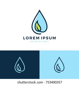 Leaf Water Drop Logo Vector Icon Download