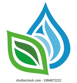 Leaf and water drop. Vector illustration