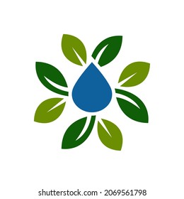 Leaf with water droplets concept ready to use.