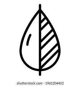 Leaf water drops icon. Outline Leaf water drops vector icon for web design isolated on white background