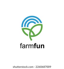 leaf and water for farm and ecology logo