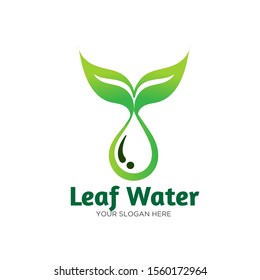 leaf water fresh logo designs