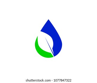 Leaf Water Icon Vector Logo Template Illustration Design