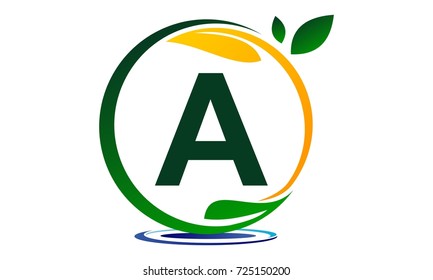 Leaf Water Letter A 