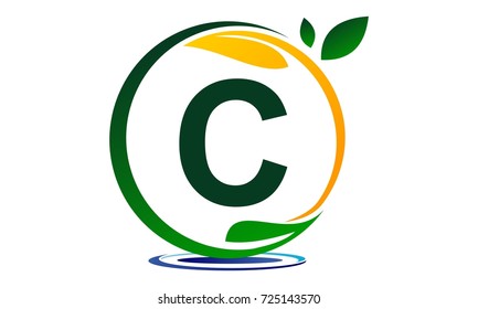 Leaf Water Letter C