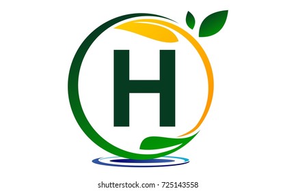 Leaf Water Letter H