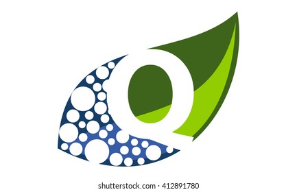 Leaf Water Letter Q