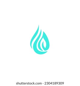 Leaf and Water Logo Design. Drop Water Leaf Vector Illustration
