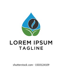 Leaf Water Logo Design Illustration