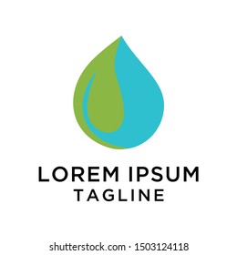 Leaf Water Logo Design Illustration
