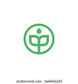 Diseño de la hoja y el logotipo del agua Naturaleza simple vectorial