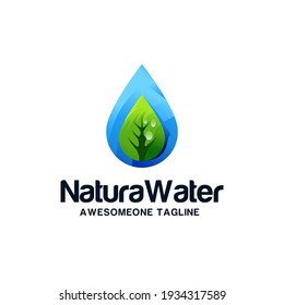 Leaf Water Logo Design Vector Illustration Stock Vector (Royalty Free ...