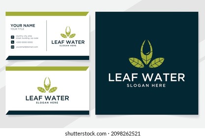 Leaf water logo suitable for company with business card template