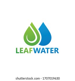 Leaf Water Logo Template Design