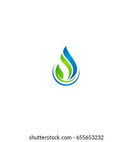 Leaf Water Logo Template Design