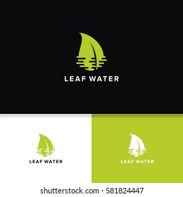 Leaf Water Logo Vector