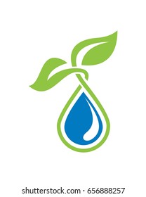 Leaf  Water Logo Vector