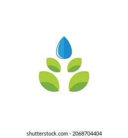 leaf water natural food symbol geometric shadow simple design vector