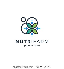 leaf and water for plant nutrition logo design