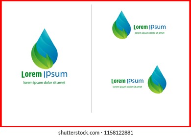 Leaf And Water Premium Logo Template