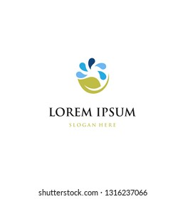 Leaf Water Splash Nature Organic Pure Abstract Creative Environment Business Logo