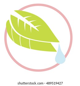 leaf and water vector logo