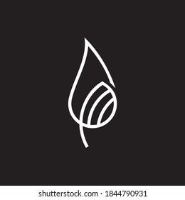 Logotipo de hoja combinado con el concepto de agua