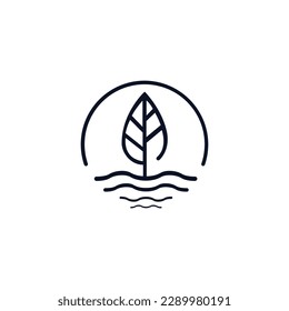 Leaf Water Wind logo design