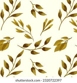 Leaf watercolor hand drawn, simpless pattern, autumn leaves. Vector illustration