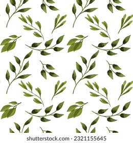 Hojas acuarelas dibujadas a mano, patrón más simple, hojas de otoño. Ilustración del vector