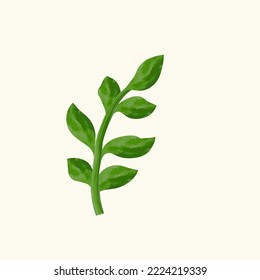 acuarela de hoja pintada para el diseño decorativo o de elemento. Fondo Pro Vector