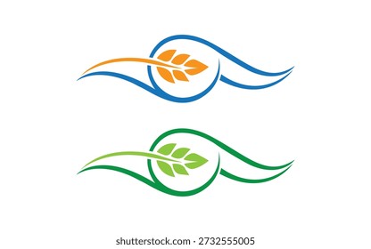 Concepto de diseño de logotipo ecológico de Naturaleza de onda de hoja