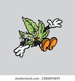 Laubweberfuge und Nacken von Cannabis-Knospen-Marihuana-Blüte