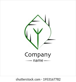 leaf in which sprout, sharp lines, logo for the reserve or park