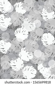 Leaf white color pattern vector illustration design wallpaper background