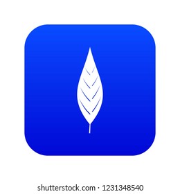Leaf of willow icon digital blue for any design isolated on white vector illustration