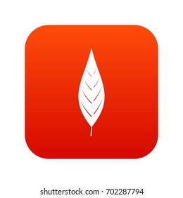 Leaf of willow icon digital red for any design isolated on white vector illustration