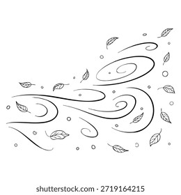 Leaf wind doodle hand