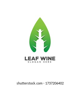 Plantilla de diseño de logotipo de hoja de vino