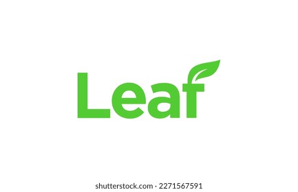 Leaf word simple typography logo