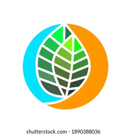 leaf and world logo. logo which means the union of natural sustainability around the world with a very cool design, suitable for companies.