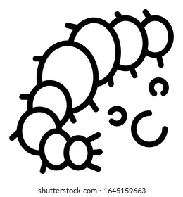 Leaf worm icon. Outline leaf worm vector icon for web design isolated on white background