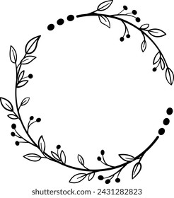 Leaf Wreath Digital EPs Vector graphics File