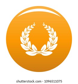 Leaf wreath icon. Simple illustration of leaf wreath vector icon for any design orange