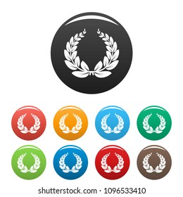 Leaf wreath icon. Simple illustration of leaf wreath vector icons set color isolated on white