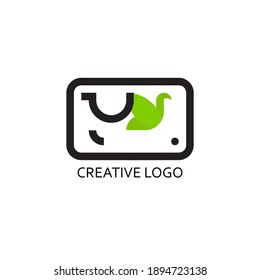 leaf and y letter simple for logo company. a modern vector design