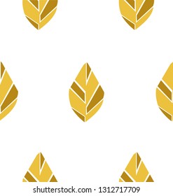 leaf yellow seamless pattern