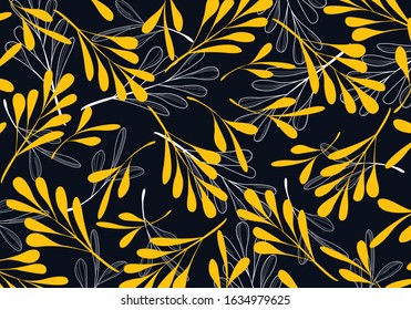 Leaf yellow and white color pattern vector illustration wallpaper background